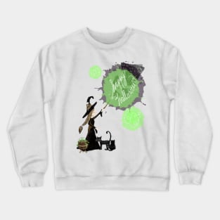 Halloween Witch Pattern Crewneck Sweatshirt